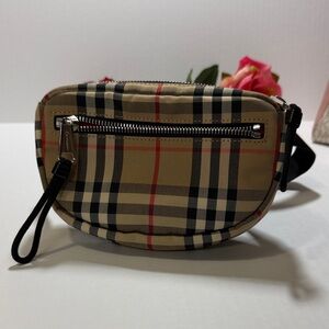 Burberry Beige and Black Checkered Bag